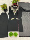 Nsr 854 Heavy Faux Georgette With 5mm Embroidery Sequence Work With Fency Sleeve Top With Sharara Dupatta Exporters In India